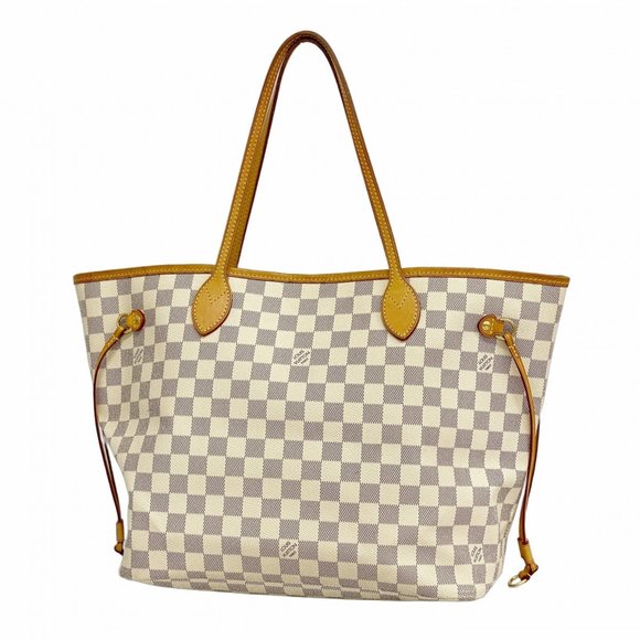 LOUIS VUITTON White Damier Neverfull MM Tote Bag - Picture 1 of 13